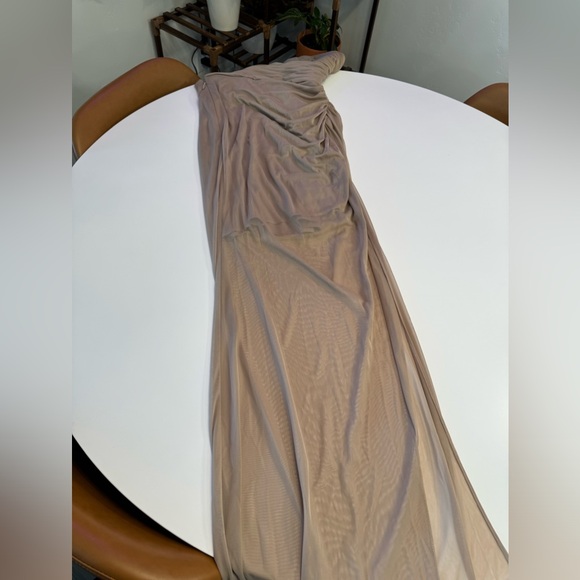 Azazie Taupe Dress (A6) worn once for a wedding ! - Picture 6 of 15
